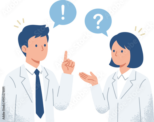 Healthcare professionals in a collaborative discussion, exchanging ideas and questions to solve problems, representing effective communication in medical or scientific environments