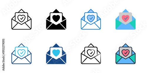 RSVP card icons set multiple style collection. Editable stroke 

