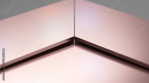 Rose Gold Metallic Surface Corner Closeup Luxury Background Texture
