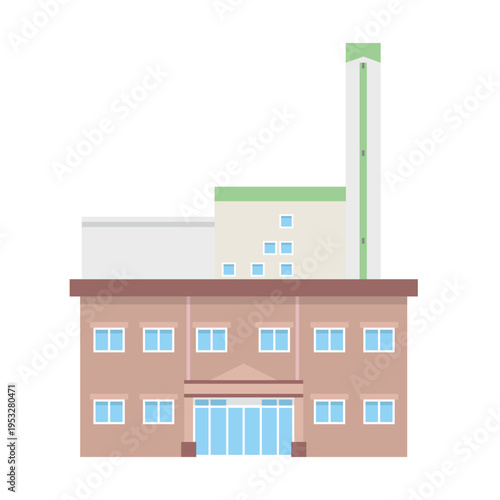 焼却炉・清掃工場の建物イラスト