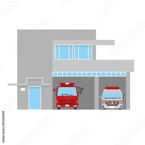 消防署の建物イラスト