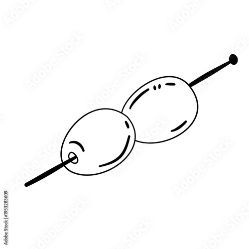 two olives skewered 