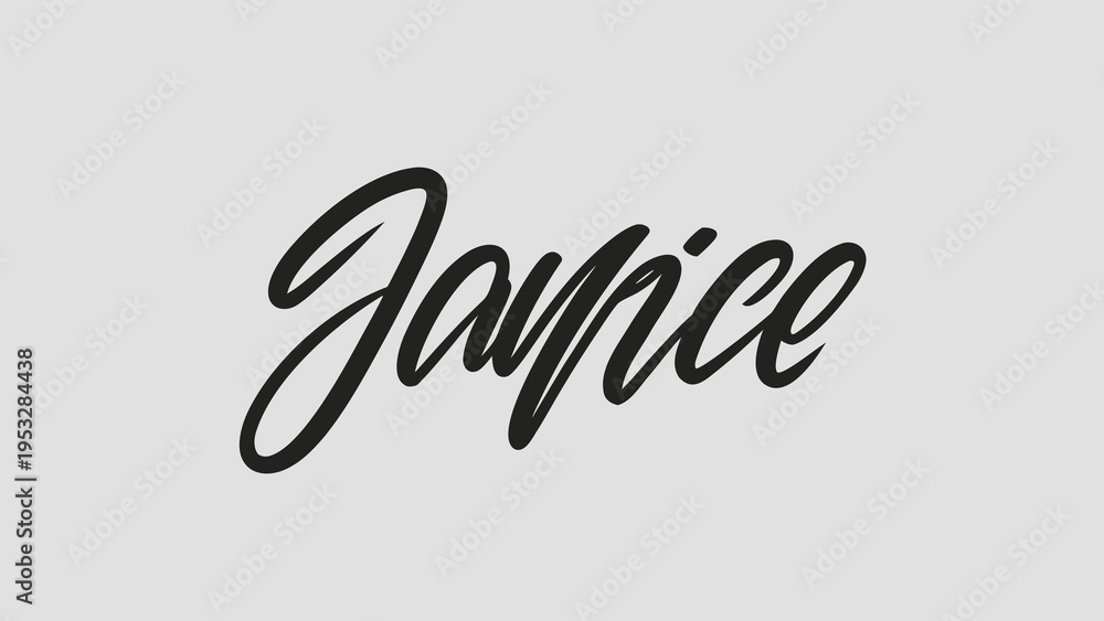 Fototapeta premium Jayice handwritten calligraphic lettering on plain background, modern typography