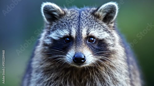 Raccoon faces and head shots closeup.