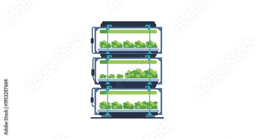 Vertical Farming Hydroponics System Icon for Agriculture and Growing Plants