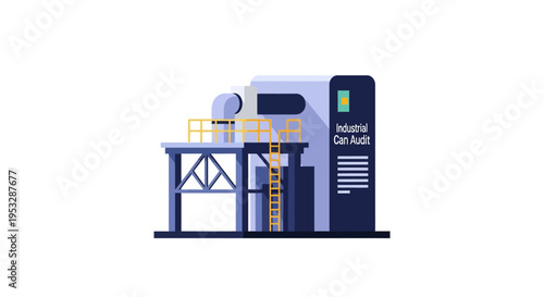 Industrial Manufacturing Factory Plant Building Illustration