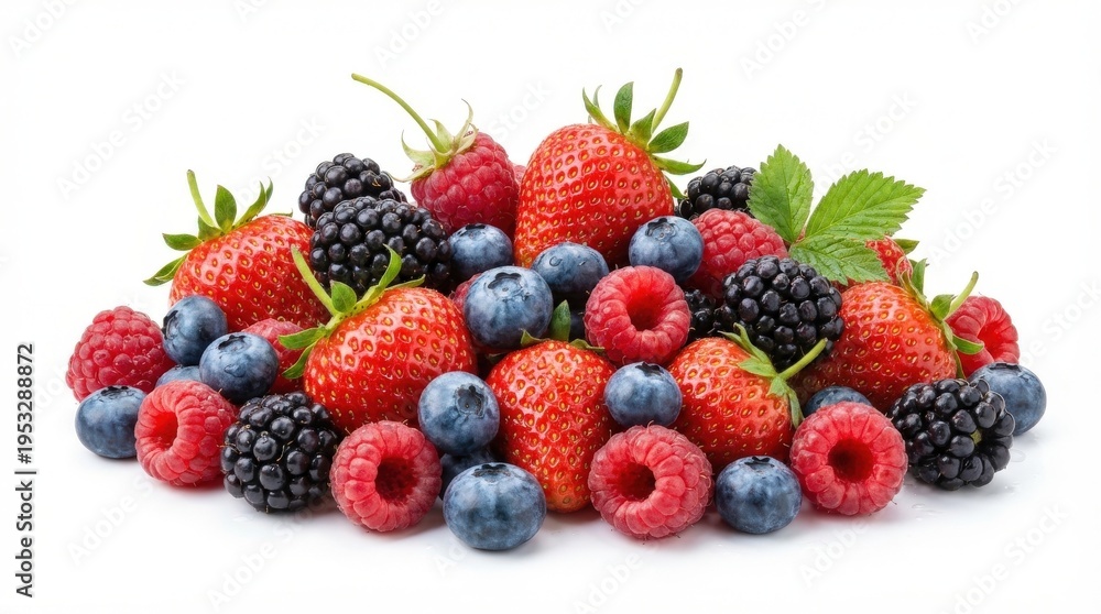 Obraz premium Mixed Berries Fresh Fruit Assortment.