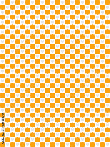 Abstract Checkerboard Pattern: A repeating, geometric checkerboard pattern featuring alternating orange and gray squares, offering a modern, visually stimulating design.