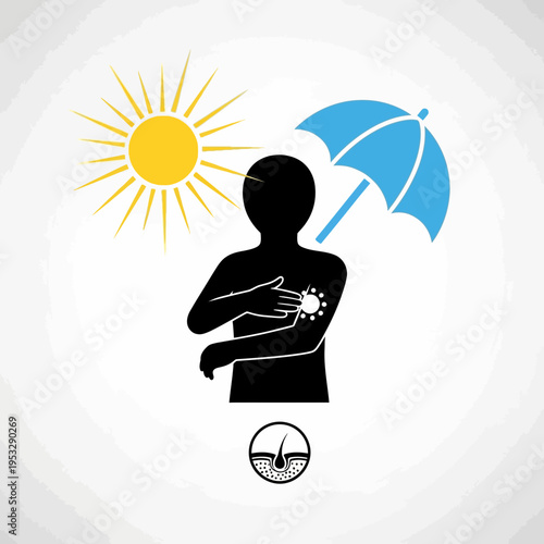 Sun protection and skin health concept.