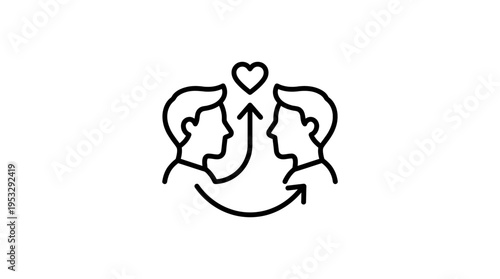 Two Men with a Heart Symbol Love and Connection