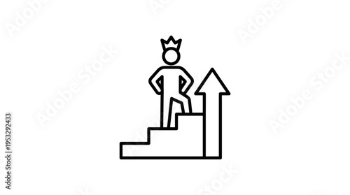 King Standing At The Top of the Stairs.