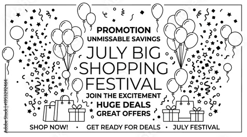 July Big Shopping Festival Promotion Banner