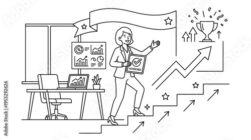 Businesswoman Success and Career Growth