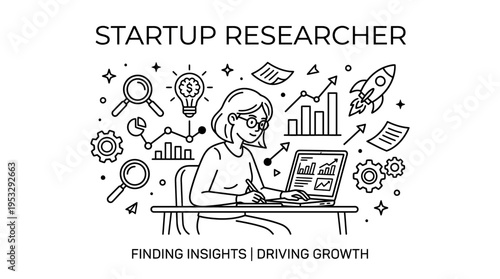 Startup Researcher Analyzing Data and Driving Growth
