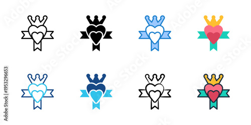 Quinceanera icons set multiple style collection. Editable stroke 
