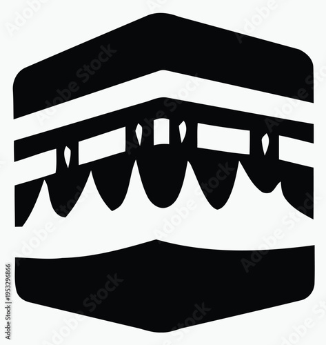 A stylized illustration of a row of storefronts with awnings under a clear sky isolated on white background, Vector, illustration