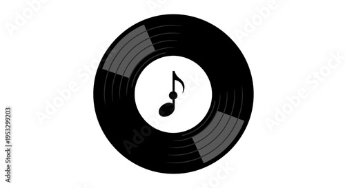 Vinyl Record with Music Note Design.