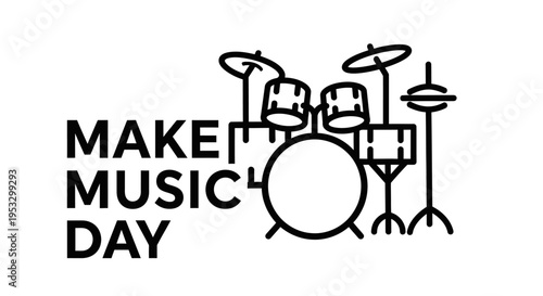 Drum Set Musical Instruments Illustration Design.
