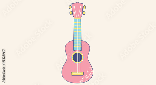 Pink Ukulele Musical Instrument with Tuning Pegs.