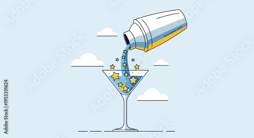 Sparkling drink in a glass.