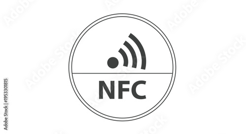nfc logo illustrating near field communication technology for contactless payment a modern wireless concept for digital interfaces.