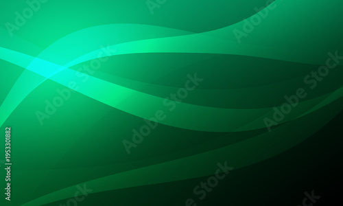 green stripes lines wave curves with soft gradient shine light abstract background