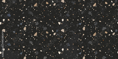 Dark speckled texture resembling terrazzo or concrete with scattered fragments