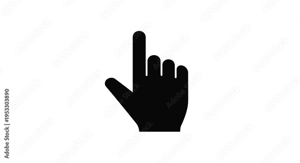 Fototapeta premium Black silhouette of a hand pointing icons