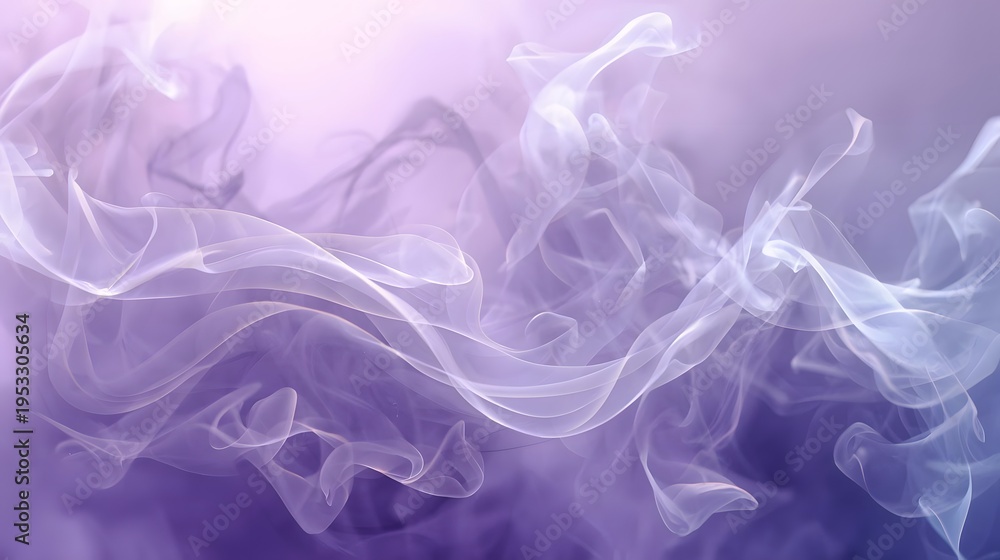 Fototapeta premium Ethereal Violet Whisps: A Dreamlike Symphony of Swirling Mist and Lavender Light