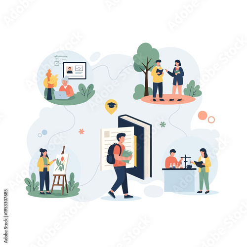 Students Engaged in Various Learning Activities.