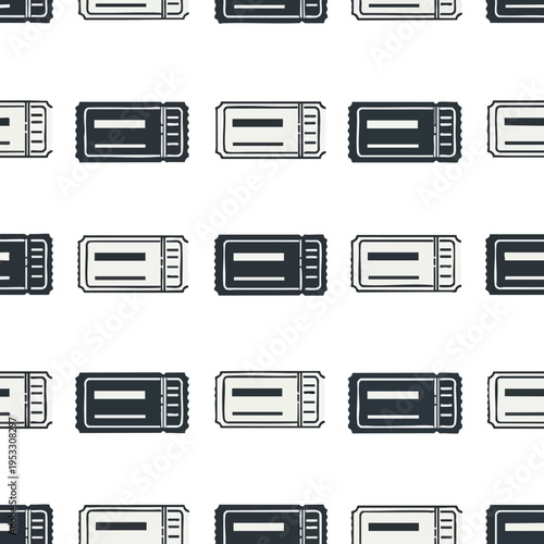 A pattern of repeating dark gray and light gray tickets with serrated edges