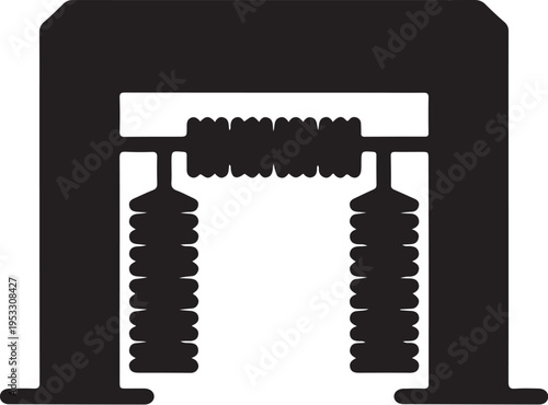 Black and white of electrical transformer coil electronics