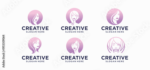 Modern Dental Tooth Logo Bundle, Dentist Clinic and Oral Care Icon Collection Vector