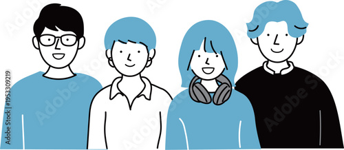 Creative team of young entrepreneurs and colleagues working together. Modern flat design style