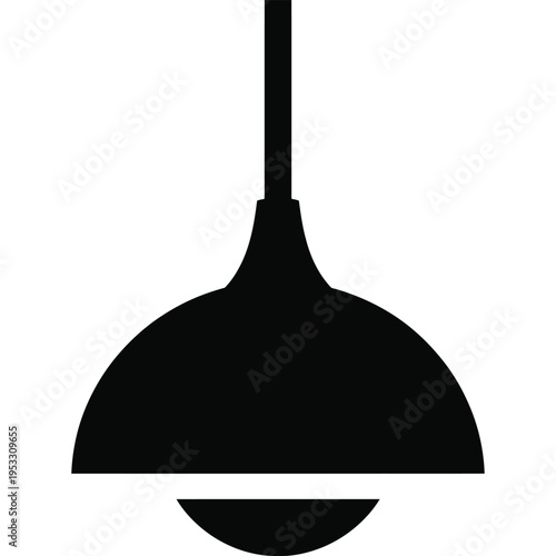 Modern pendant light fixture hanging from a ceiling with a minimalist design. isolated on white background, Vector, illustration