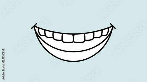Smile Mouth Teeth Simple Illustration Design.