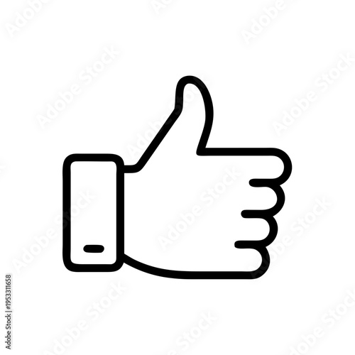 Thumbs up icon line art symbol isolated on transparent background vector like gesture