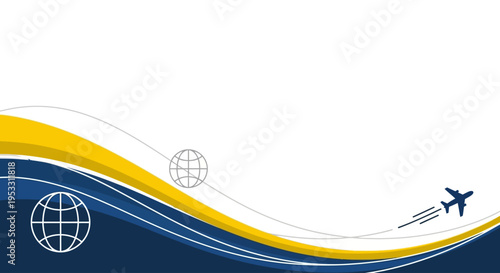 Airplane flying around the globe traveling.