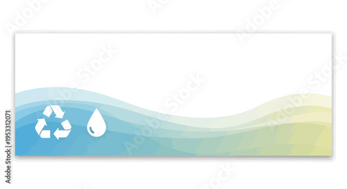 Eco friendly symbol on wavy background.