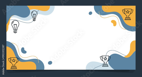 Trophy award background with lightbulbs.