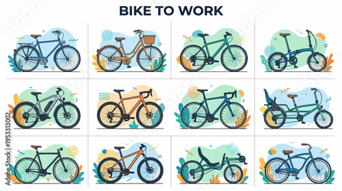 Diverse Bicycle Types Collection, Eco-Friendly Commute