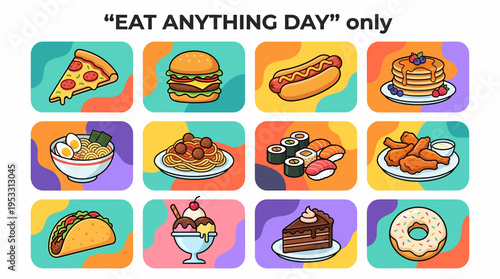 Diverse Food Collection: Pizza, Burger, Sushi, Desserts & More