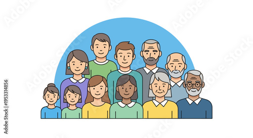 Diverse group of people standing together.