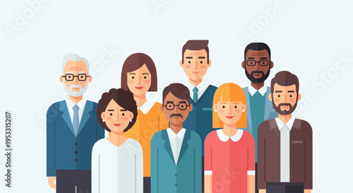 Diverse group of people standing together.