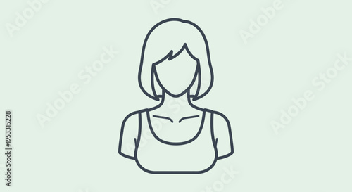Simple line drawing of a woman.