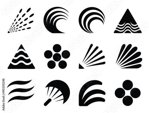 Collection of Abstract Geometric and Organic Shapes and