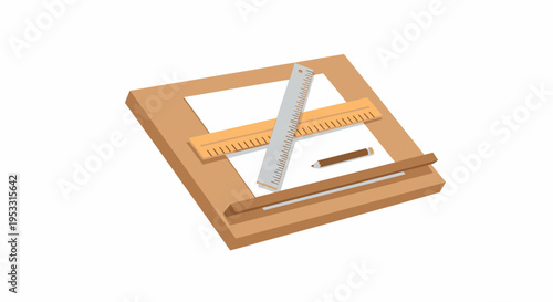 Wooden Printing Press with Metal Block.