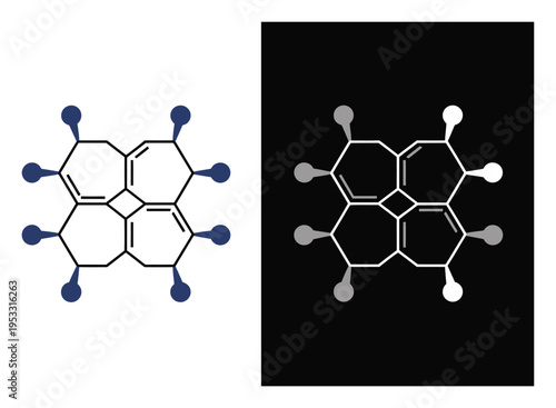 Molecular Structure Diagrams: Two Representations of a Polycyclic Aromatic Hydrocarbon
