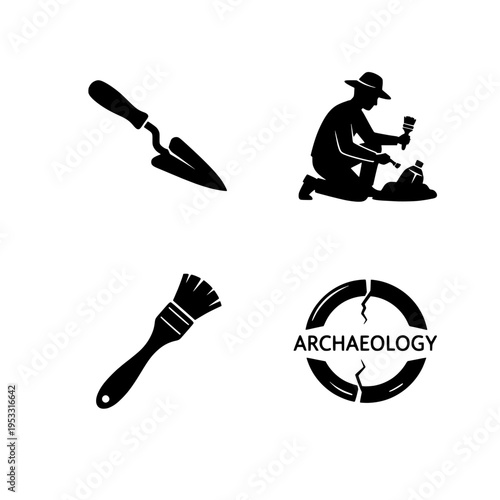 Archaeology flat design vector illustration