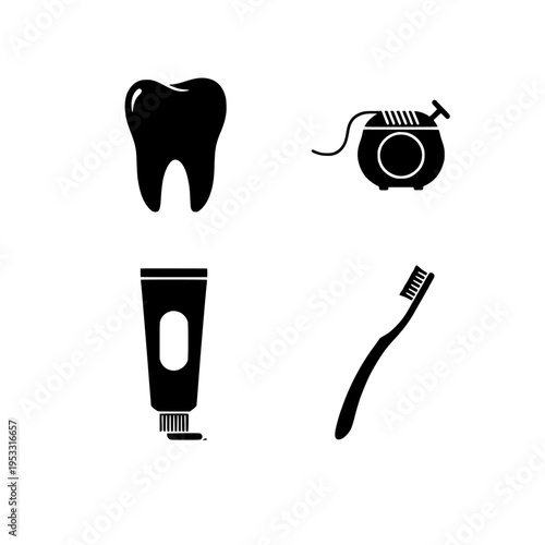 Dental care icons set vector illustration